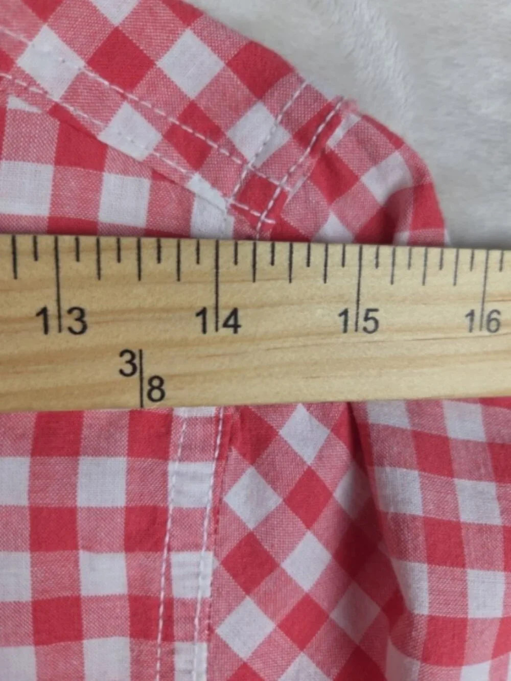 Cat & Jack Red Gingham Button‑Down Shirt – Girls L (12/14)
